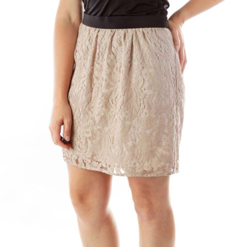 LOFT Pink Lace A-Line Skirt - Picture 3 of 3